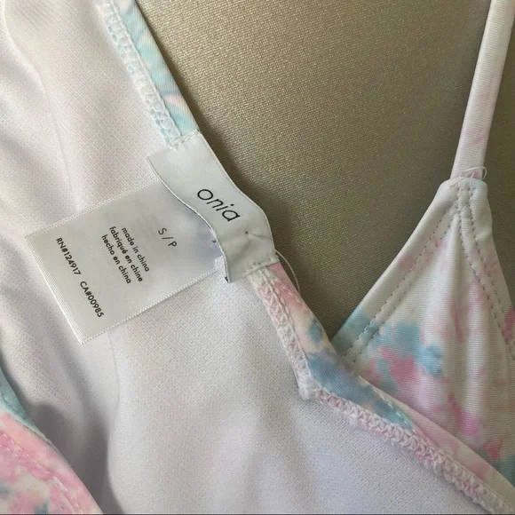 ONIA Bikini triangle top & bottom Set Size Small S pastel tones strappy back - Picture 6 of 7